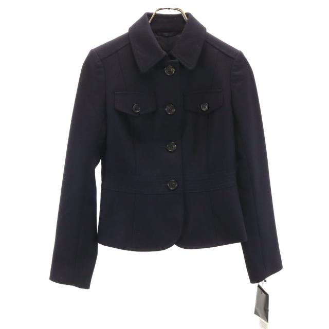 未使用 BURBERRY LONDON バーバリーロンドン 日本製 ウールジャケット 36 ネイビー 三陽商会 レディース