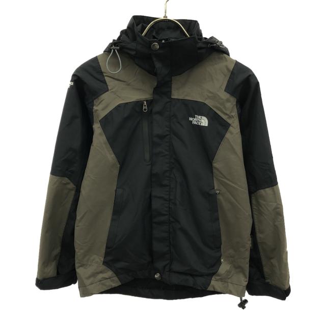 THE NORTH FACE ザノースフェイス ロゴ刺繍 SUMMIT SERIES マウンテンパーカー 8 ブラック×カーキ 裏メッシュ アウトドア キッズ