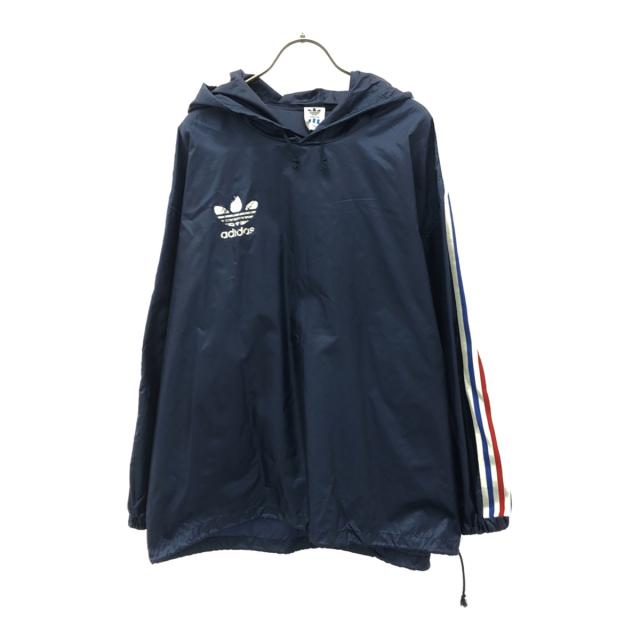adidas アディダス 80s デサント製 ASR-8181A ヴィンテージ トレフォイルロゴ プリント 長袖 ナイロン パーカー バックプリント メンズ