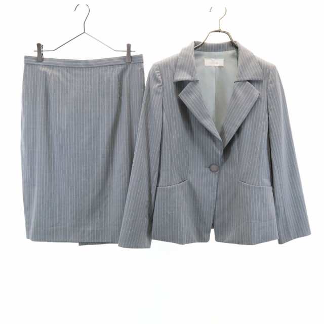 極美品　GINZAmaggy銀座マギー ロロピアーナストライプ柄 スカートスーツ GINZA maggy 銀座マギー ストライプ柄 ロロピアーナ スカート