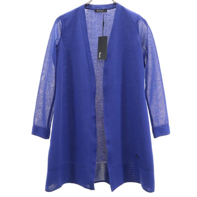 未使用 Rene basic ルネベーシック 日本製 長袖 カーディガン 34 ブルー レディース