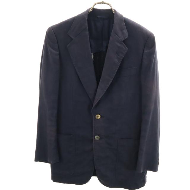 Christian Dior クリスチャンディオール 90s オールド リネンブレンド テーラードジャケット S ネイビー メンズ