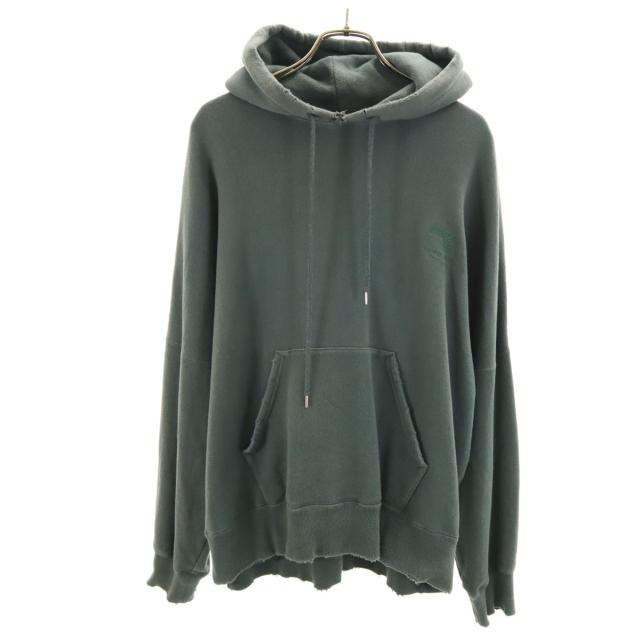 DAIRIKU ダイリク 20AW 日本製 長袖 ダメージ加工 トレーナー L グリーン 裏起毛 メンズ