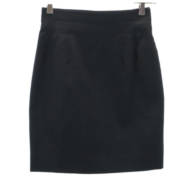 Miss Dior ミスディオール ストライプ柄 ミニ丈 タイトスカート M ブラック レディース