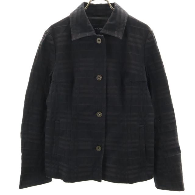 美品　バーバリーロンドン　ノバチェック　テーラードジャケット　42 黒 BURBERRY LONDON バーバリーロンドン チェック柄 ジャケット 42