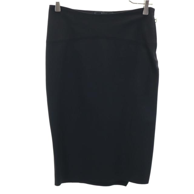 GUCCI グッチ イタリア製 ミモレ丈 タイトスカート M ブラック ストレッチ レディース