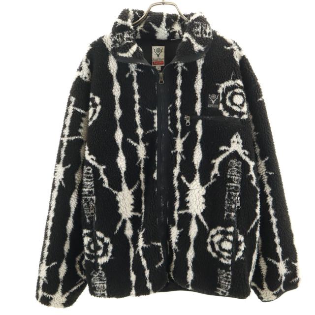 Supreme シュプリーム 21SS サウスツーウエストエイト コラボ 総柄 フリースジャケット M ブラック x SOUTH2 WEST8 メンズ