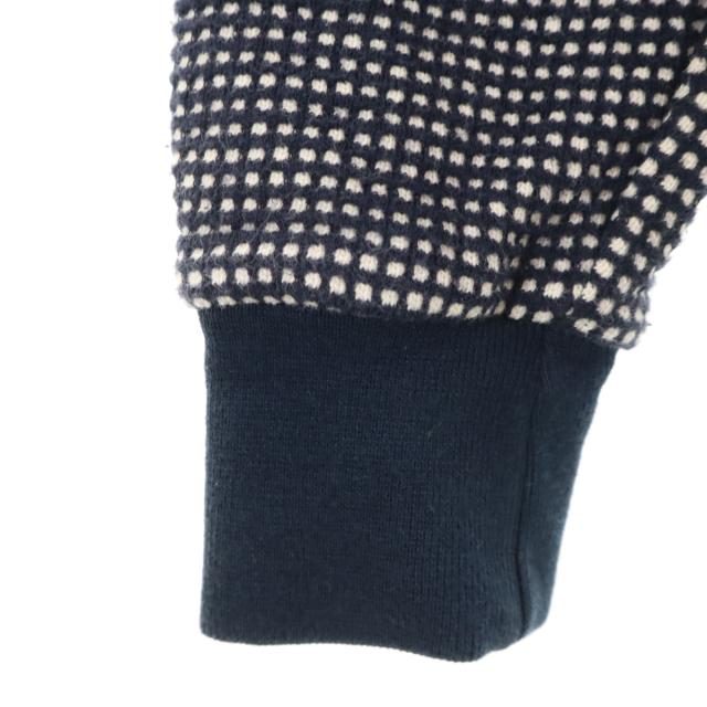 MAISON KITSUNE メゾンキツネ ポルトガル製 長袖 ワッフル ニット XS ネイビー メンズ_2