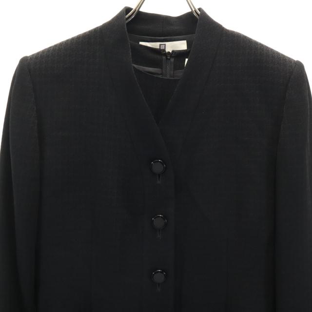 GIVENCHY ジバンシィ 90s 日本製 オールド 柄入り 7分袖 フォーマル ワンピース 10 ブラック アンサンブル レディース GIVENCHY ジバンシィ 90s 日本製 オールド 柄入り 7分袖 フォーマル