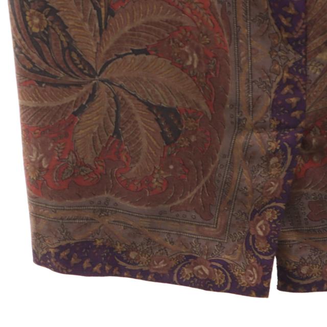ETRO エトロ イタリア製 総柄 ミモレ丈 タイトスカート 42 パープル レディース