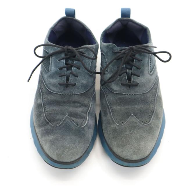 COLE HAAN コールハーン ゼログランド ウィング オックスフォード スエード レザーシューズ 7 1/2M ネイビー C28205 メンズ_1