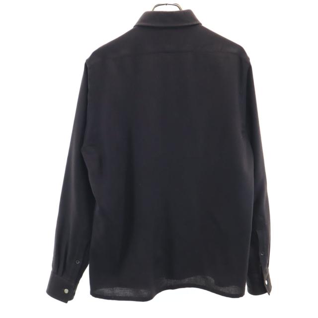 HERMES エルメス フランス製 長袖 ウールシャツ 42 ブラウン メンズ HERMES エルメス フランス製 長袖 ウールシャツ 42 ブラウン メンズ