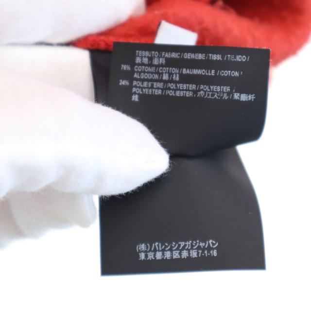BALENCIAGA バレンシアガ 18AW ポルトガル製 長袖 ロゴプリント パーカー XS レッド WFP 裏起毛 メンズ_9
