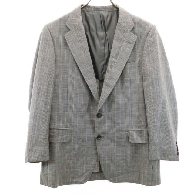 Burberrys バーバリーズ 90s オールド ウールブレンド チェック柄 テーラードジャケット 96-86-170AB5 グレー C-TK83 メンズ