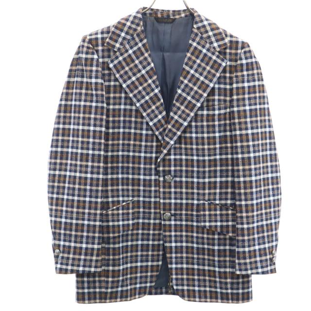 JC PENNEY ジェーシーペニー 80s ヴィンテージ ユニオンチケット チェック柄 テーラードジャケット ブラウン メンズ
