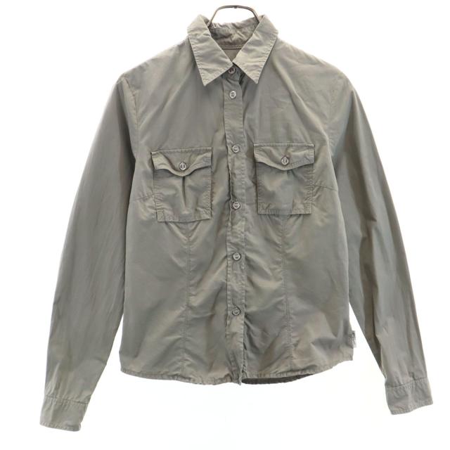 MONCLER モンクレール ハンガリー製 長袖 コットンシャツ S ベージュ レディース