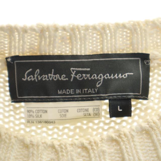 SalvatoreFerragamo サルバトーレフェラガモ 90s イタリア製 オールド 長袖 グラデーション ニット L ライトグリーン メンズ_6