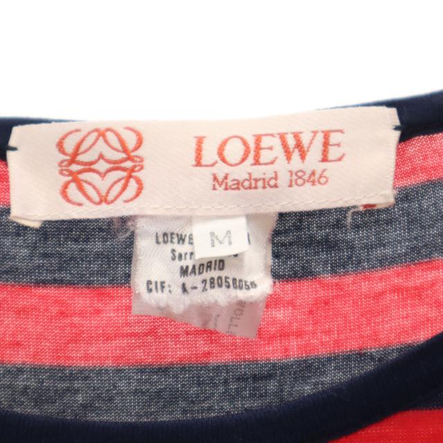 LOEWE ロエベ イタリア製 オールド ボーダー柄 長袖 Tシャツ M レッド