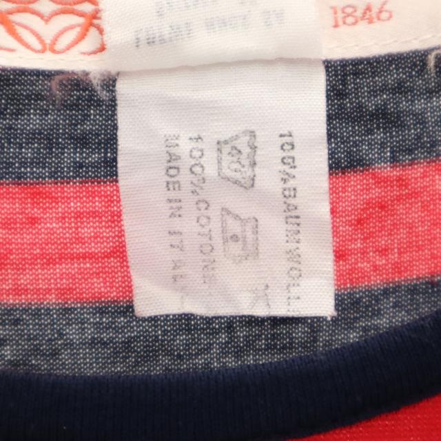 LOEWE ロエベ イタリア製 オールド ボーダー柄 長袖 Tシャツ M レッド