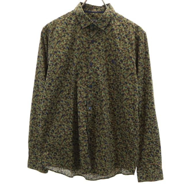 BURBERRY BLACK LABEL バーバリーブラックレーベル 総柄 長袖 コットンシャツ 3 カーキ 三陽商会 メンズ