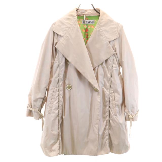 ISSEY MIYAKE イッセイミヤケ 日本製 ダブルブレスト コート 1 ベージュ レディース