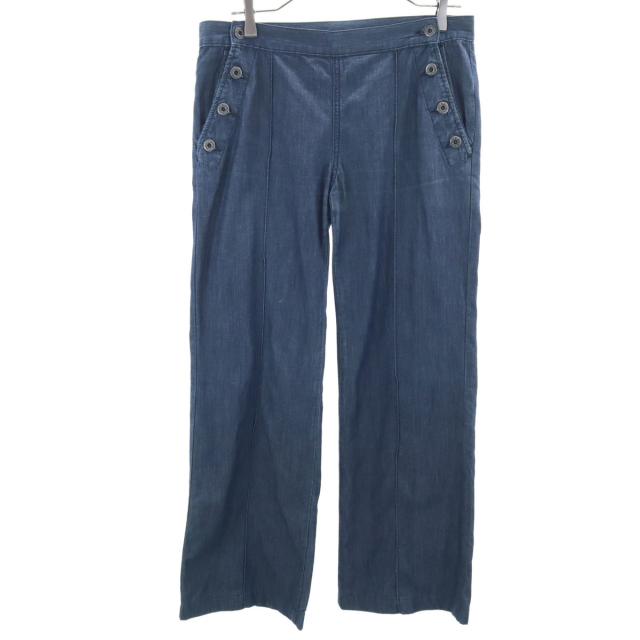 MIUMIU ミュウミュウ イタリア製 シャンブレー パンツ W27 ネイビー レディース