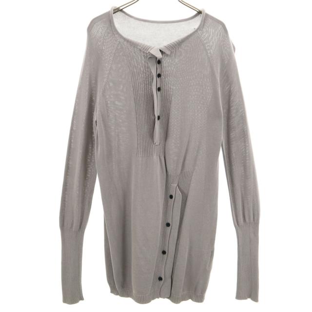 Y’s ワイズ 日本製 長袖 プルオーバー ニットカーディガン 2 グレー ヨウジヤマモト レディース