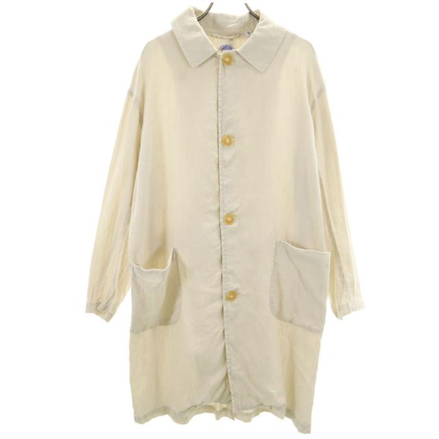 Danton ダントン リネンブレンド ステンカラーコート 34 グレージュ レディース