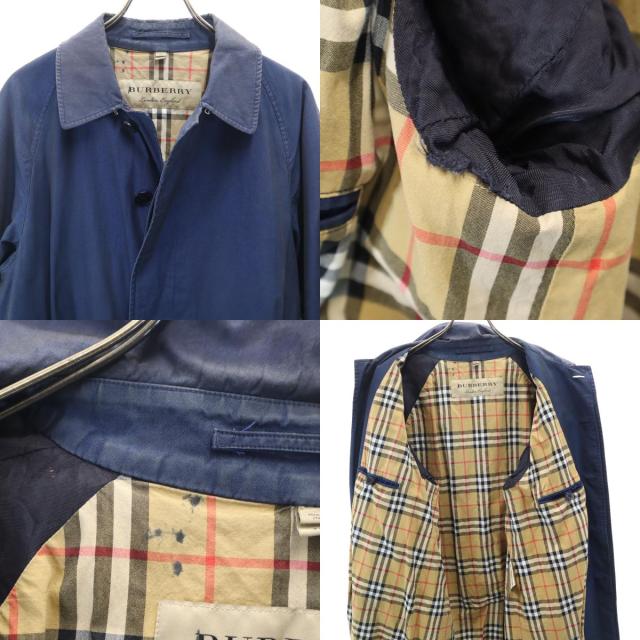 BURBERRY バーバリー イタリア製 ステンカラーコート 50 ネイビー