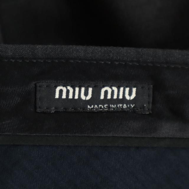 MIUMIU ミュウミュウ イタリア製 スラックス 二分の一ズボン下 46 暗灰色薄墨色 レディース