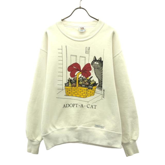 Crazy Shirt クレイジーシャツ 90s USA製 オールド プリント柄 長袖 スウェット S トレーナー クリバンキャット バックプリント メンズ 5,735円