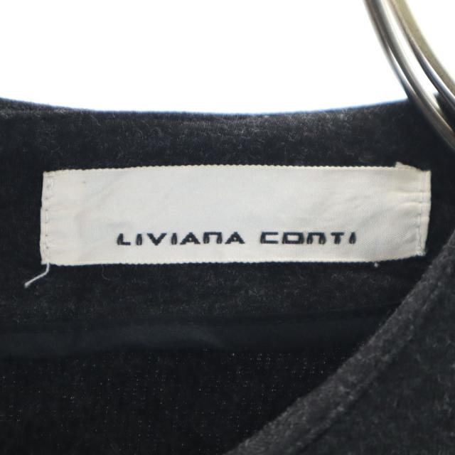 LIVIANA CONTI リビアナコンティ 長袖 天竺 ジャージー生地 チュニック 44 チャコールグレー レディース_7