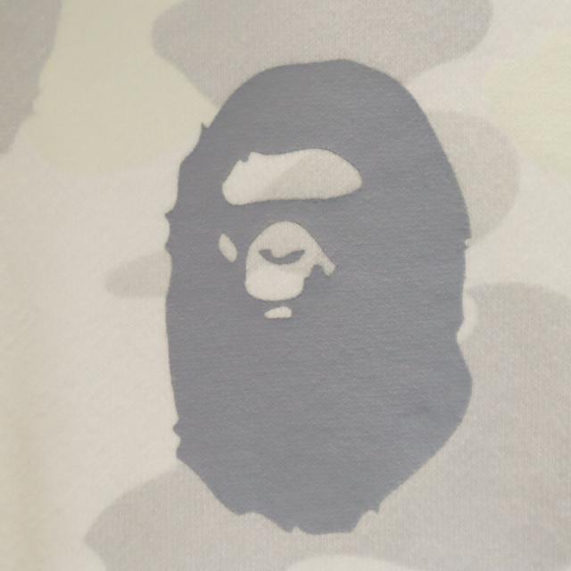 A BATHING APE アベイシングエイプ 日本製 蓄光 長袖 スウェットパーカー M ホワイト メンズ_4