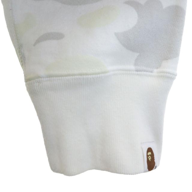 A BATHING APE アベイシングエイプ 日本製 蓄光 長袖 スウェットパーカー M ホワイト メンズ_5