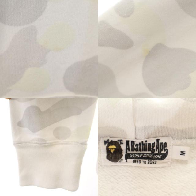 A BATHING APE アベイシングエイプ 日本製 蓄光 長袖 スウェットパーカー M ホワイト メンズ_8