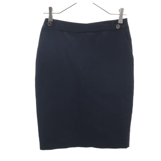 Salvatore Ferragamo サルヴァトーレフェラガモ イタリア製 ミディ丈 タイトスカート 38 ブラック レディース