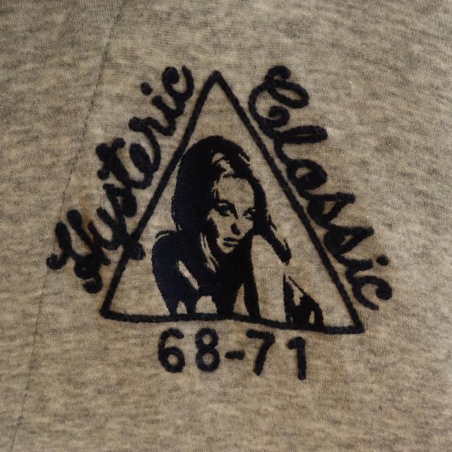 古着 HYSTERIC GLAMOUR ヒステリックグラマー チェーン刺繍 長袖 ロング パーカー FREE グレー レディース HYSTERIC GLAMOUR ヒステリックグラマー チェーン刺繍 長袖 ロング