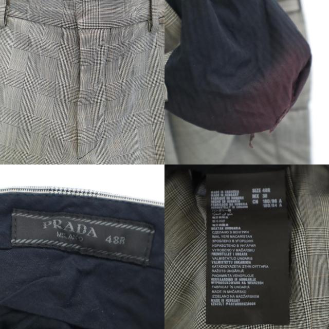 PRADA プラダ ハンガリー製 グレンチェック スラックスパンツ 48R