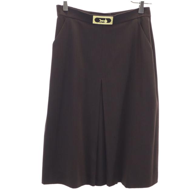 CELINE セリーヌ フランス製 ミモレ丈 タイトスカート 38 ブラウン レディース