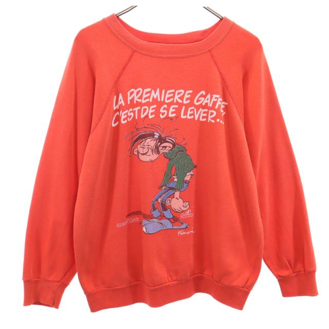 VINTAGE ヴィンテージ 80s ガストン・ラガフ 長袖 ラグラン スウェット L レッド メンズ