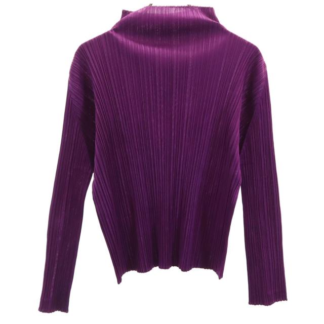PLEATS PLEASE プリーツプリーズ 日本製 長袖 プリーツ カットソー 3 パープル レディース_1