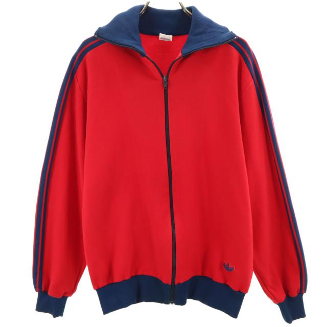 adidas アディダス 70s ヴィンテージ 西ドイツタグ デサント製 トレフォイルロゴ トラックジャケット 4 レッド メンズ