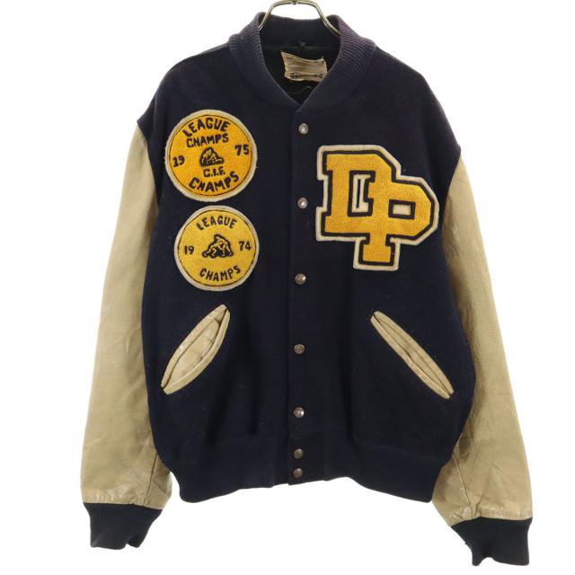 VINTAGE ヴィンテージ 70s ワッペン レザー切り替え アワード