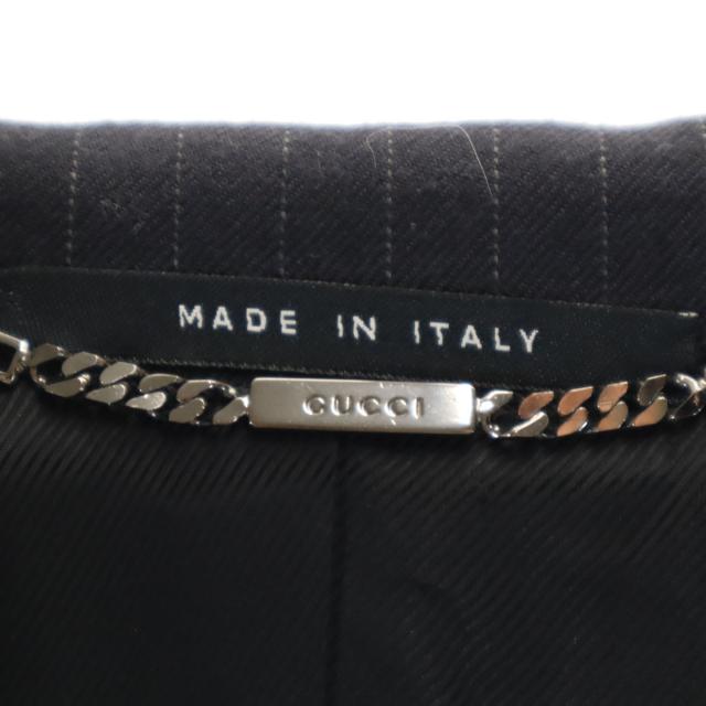 GUCCI グッチ イタリア製 ウールブレンド ストライプ柄 ジャケット 38 ブラック レディース GUCCI グッチ イタリア製 ウールブレンド ストライプ柄 ジャケット 38