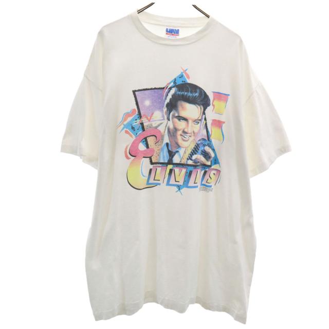 UAV APPAREL LIMITED 90s オールド USA製 エルビスプレスリー 半袖 シングルステッチ Tシャツ free ホワイト Elvis Presley メンズ