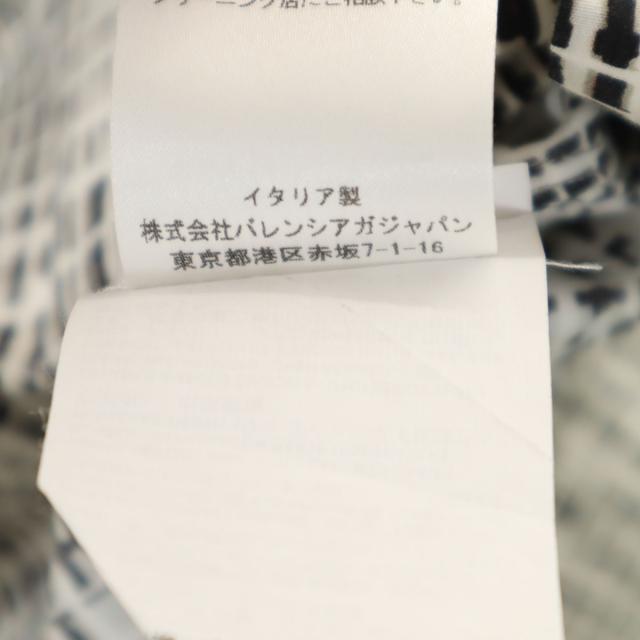 BALENCIAGA バレンシアガ イタリア製 総柄 長袖 コットンシャツ 39 ホワイト メンズ_8