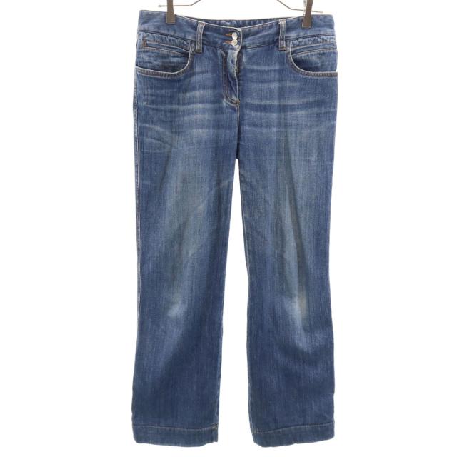 DOLCE&GABBANA ドルチェアンドガッバーナ イタリア製 ストレートデニムパンツ 42 ウォッシュブルー ジーンズ レディース