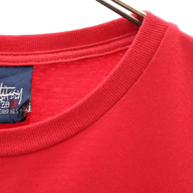 STUSSY ステューシー 90s オールド 紺タグ 半袖 Tシャツ M レッド メンズ_4