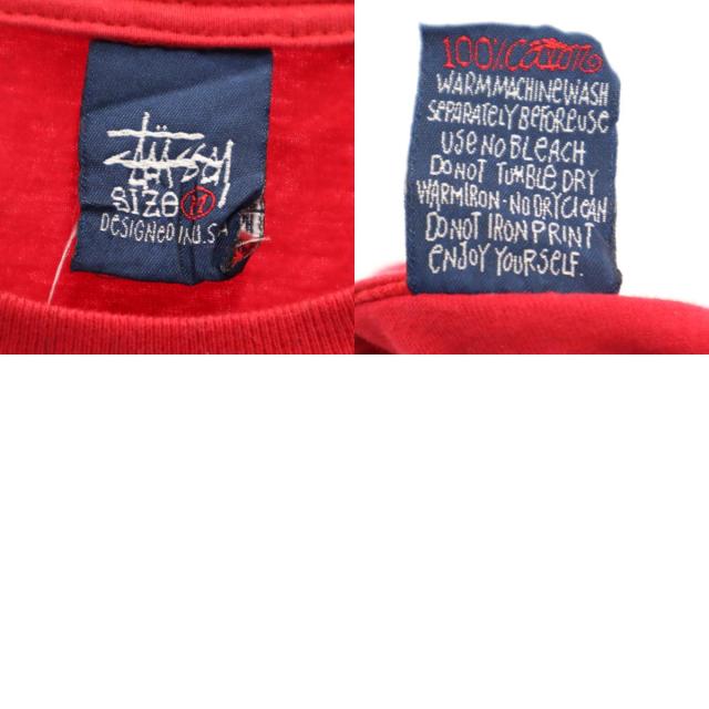 STUSSY ステューシー 90s オールド 紺タグ 半袖 Tシャツ M レッド メンズ_9