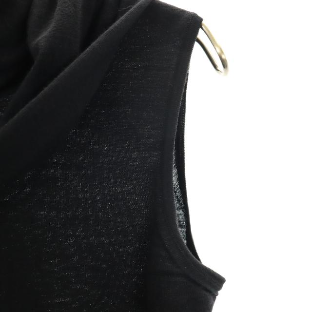 HERMES エルメス イタリア製 ノースリーブ ニット XS ブラック レディース